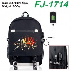 Stray Kids canvas USB backpack...