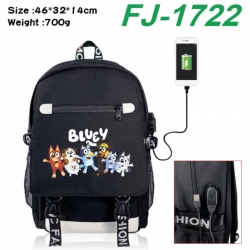 Bluey canvas USB backpack cart...