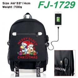 Bluey canvas USB backpack cart...