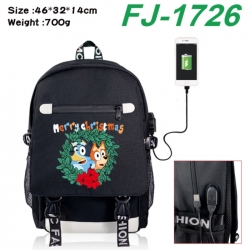 Bluey canvas USB backpack cart...
