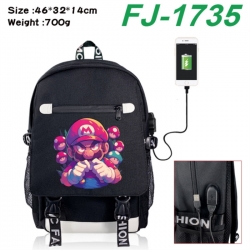Super Mario canvas USB backpac...