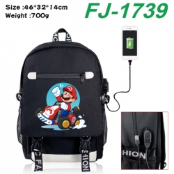 Super Mario canvas USB backpac...