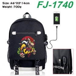 Super Mario canvas USB backpac...