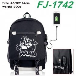 Super Mario canvas USB backpac...