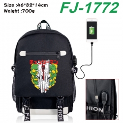 Chainsaw Man canvas USB backpa...