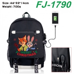 Zootopia canvas USB backpack c...