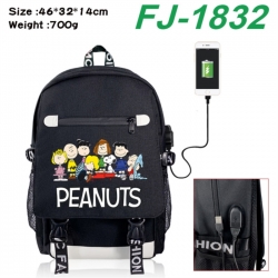 Peanuts‌ canvas USB backpack c...