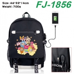Labubu canvas USB backpack car...