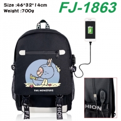 Labubu canvas USB backpack car...