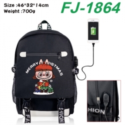 Labubu canvas USB backpack car...