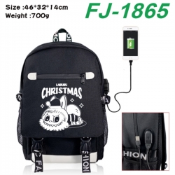Labubu canvas USB backpack car...