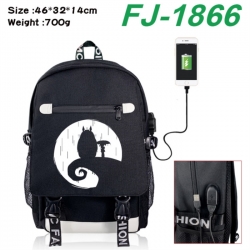 TOTORO canvas USB backpack car...