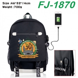 TOTORO canvas USB backpack car...