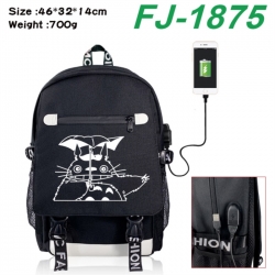 TOTORO canvas USB backpack car...