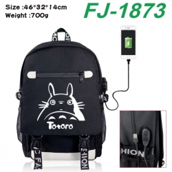 TOTORO canvas USB backpack car...