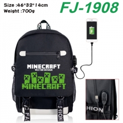 Minecraft canvas USB backpack ...
