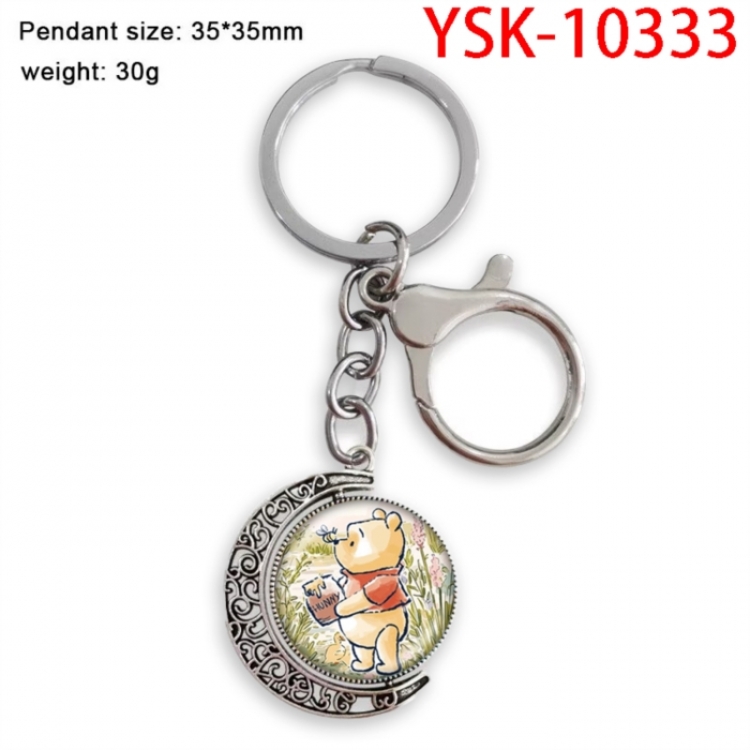 Winnie Anime double-sided crystal rotating gemstone keychain pendant price for 5 pcs