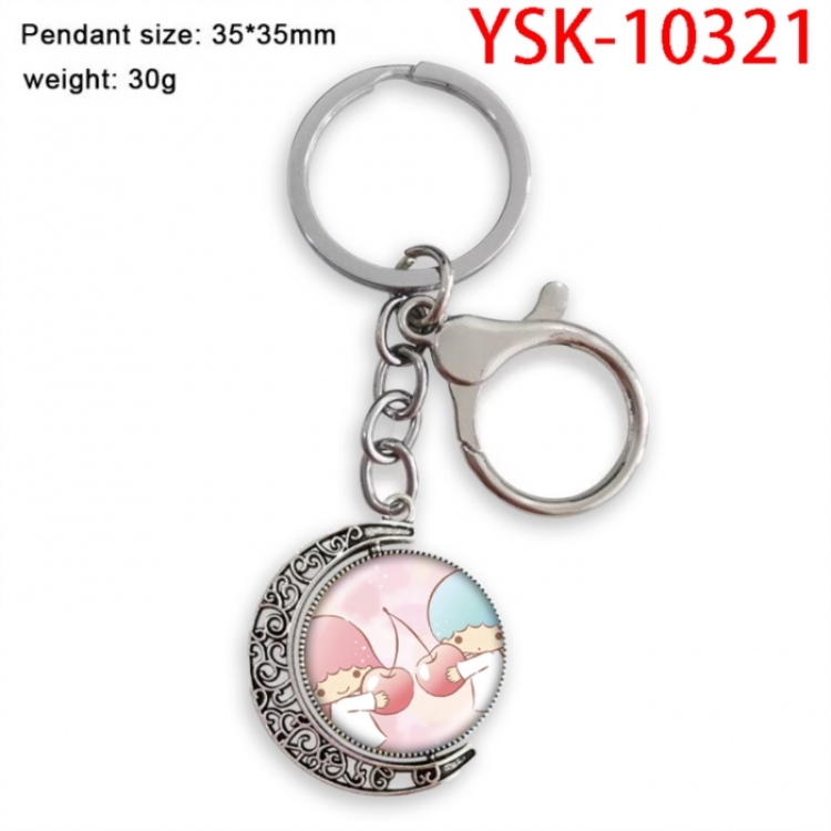 Sanrio Anime double-sided crystal rotating gemstone keychain pendant price for 5 pcs