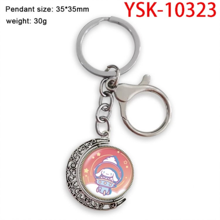 Sanrio Anime double-sided crystal rotating gemstone keychain pendant price for 5 pcs