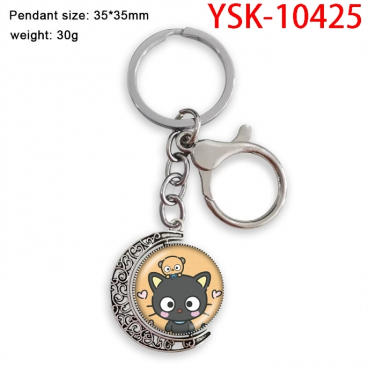 Sanrio Anime double-sided crystal rotating gemstone keychain pendant price for 5 pcs