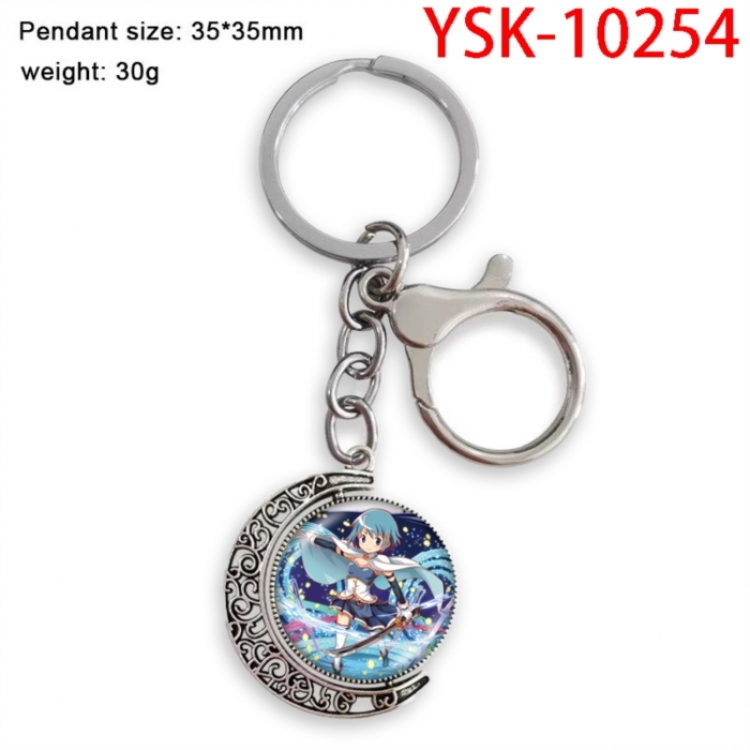 Magical Girl Madoka of the Magus Anime double-sided crystal rotating gemstone keychain pendant price for 5 pcs