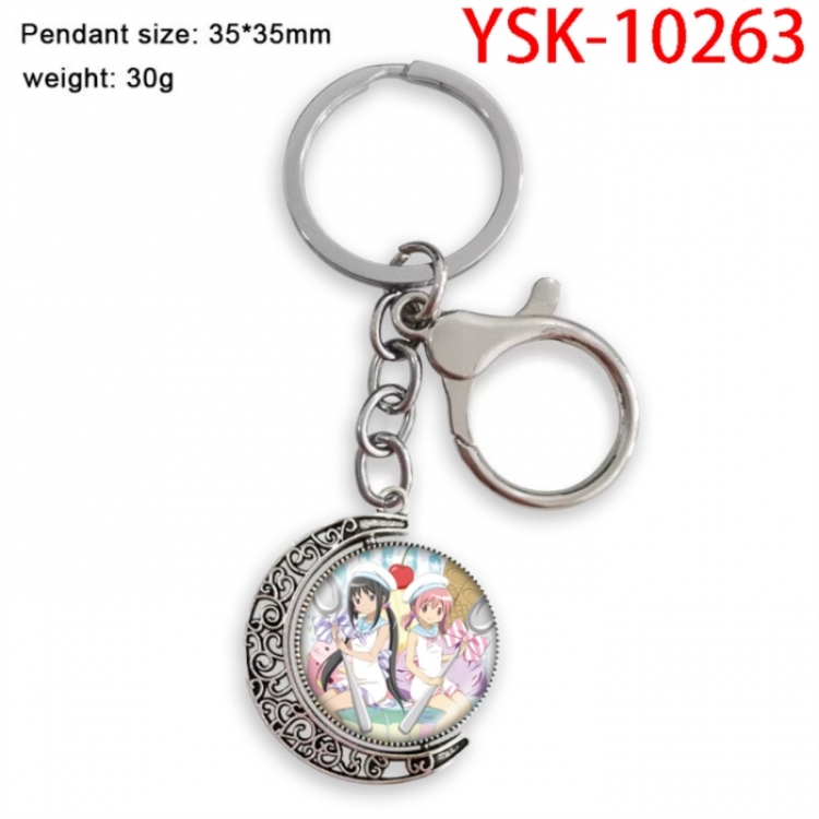 Magical Girl Madoka of the Magus Anime double-sided crystal rotating gemstone keychain pendant price for 5 pcs