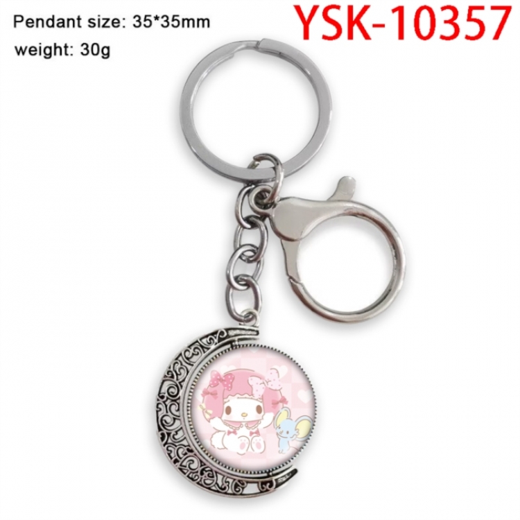 Melody Anime double-sided crystal rotating gemstone keychain pendant price for 5 pcs