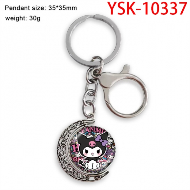 Kuromi Anime double-sided crystal rotating gemstone keychain pendant price for 5 pcs
