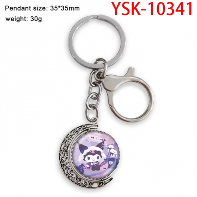Kuromi Anime double-sided crystal rotating gemstone keychain pendant price for 5 pcs