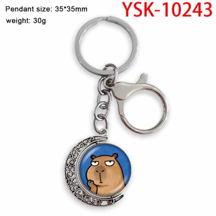 Kapibala Anime double-sided crystal rotating gemstone keychain pendant price for 5 pcs