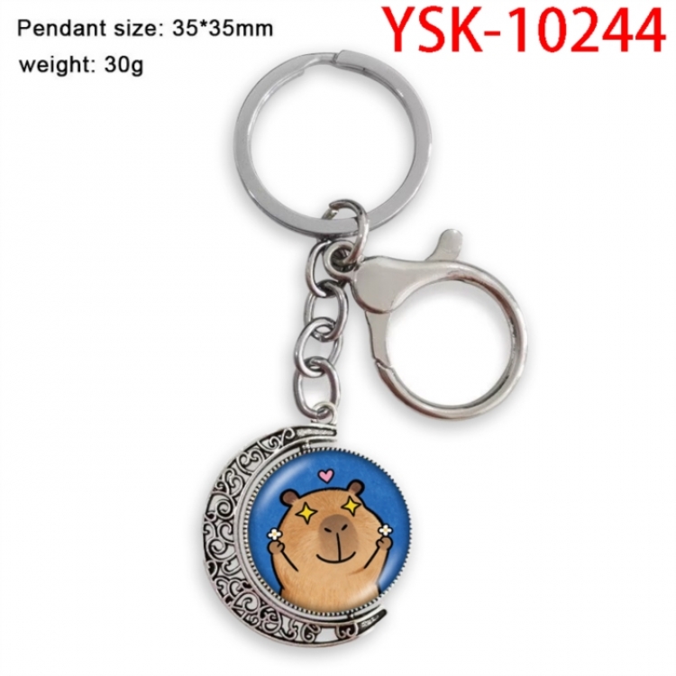 Kapibala Anime double-sided crystal rotating gemstone keychain pendant price for 5 pcs