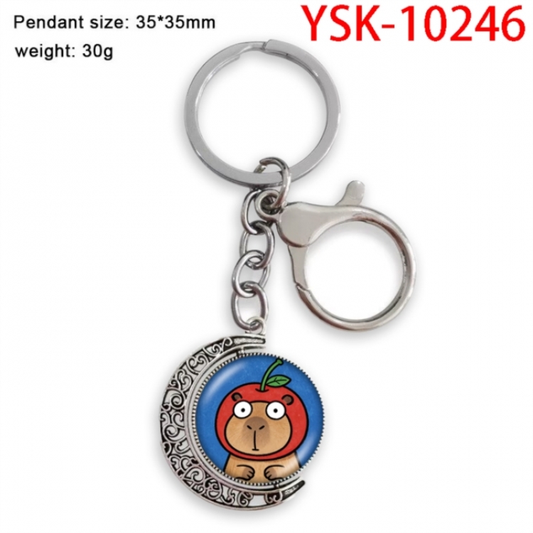 Kapibala Anime double-sided crystal rotating gemstone keychain pendant price for 5 pcs