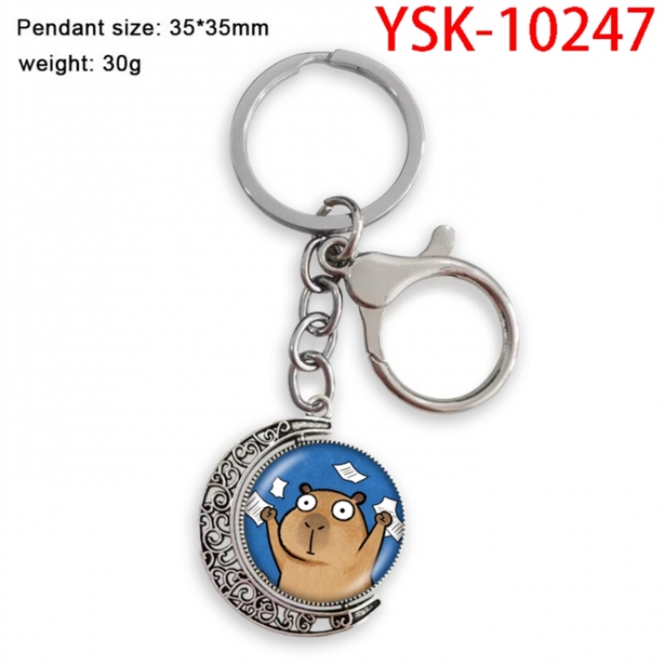 Kapibala Anime double-sided crystal rotating gemstone keychain pendant price for 5 pcs