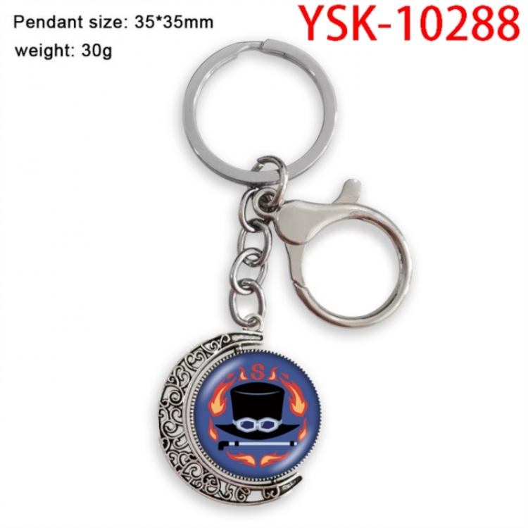 One Piece Anime double-sided crystal rotating gemstone keychain pendant price for 5 pcs
