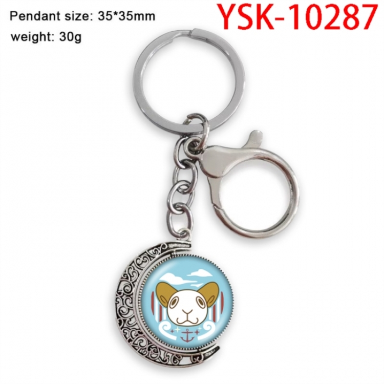One Piece Anime double-sided crystal rotating gemstone keychain pendant price for 5 pcs