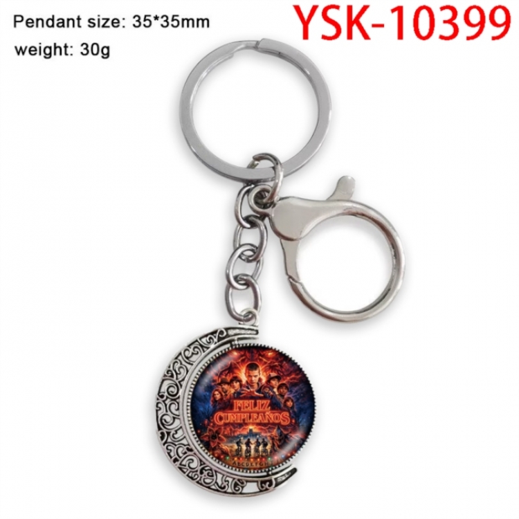 Stranger Things Anime double-sided crystal rotating gemstone keychain pendant price for 5 pcs