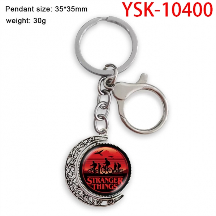 Stranger Things Anime double-sided crystal rotating gemstone keychain pendant price for 5 pcs