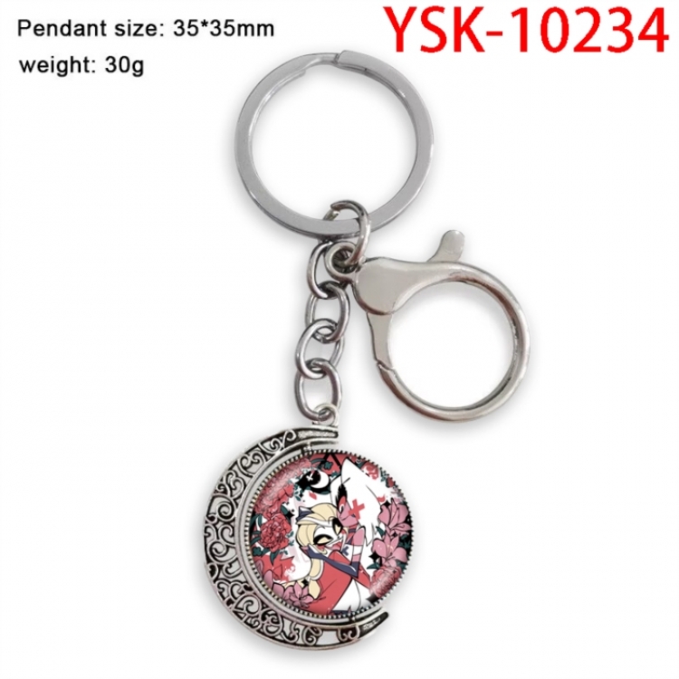 Hazbin Hotel Anime double-sided crystal rotating gemstone keychain pendant price for 5 pcs