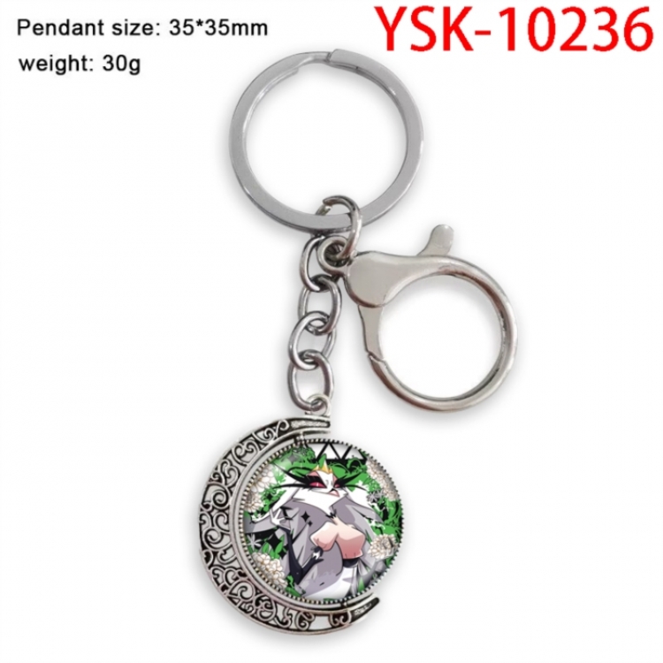 Hazbin Hotel Anime double-sided crystal rotating gemstone keychain pendant price for 5 pcs