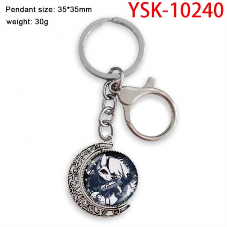 Hazbin Hotel Anime double-sided crystal rotating gemstone keychain pendant price for 5 pcs
