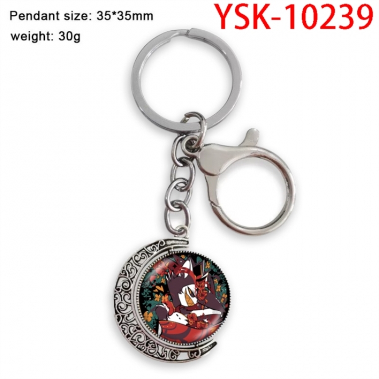 Hazbin Hotel Anime double-sided crystal rotating gemstone keychain pendant price for 5 pcs