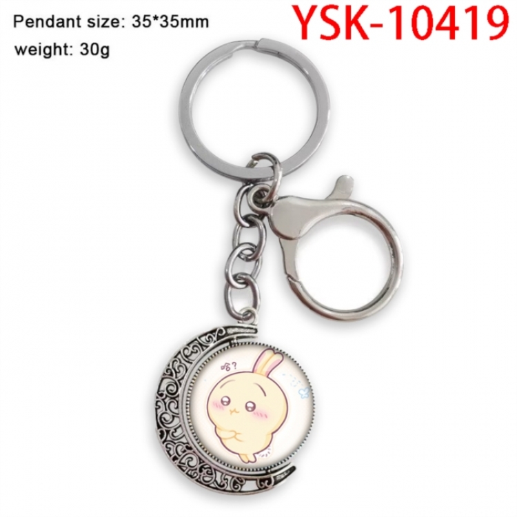 Chiikawa Anime double-sided crystal rotating gemstone keychain pendant price for 5 pcs