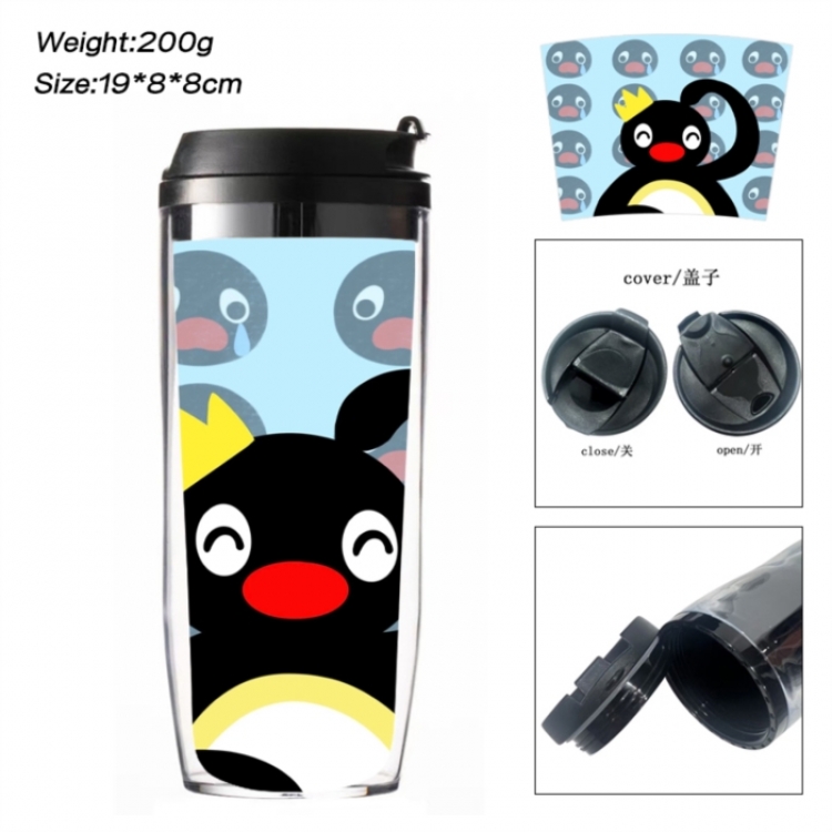 Pingu Anime double-layer insulated water bottle and cup 350ML