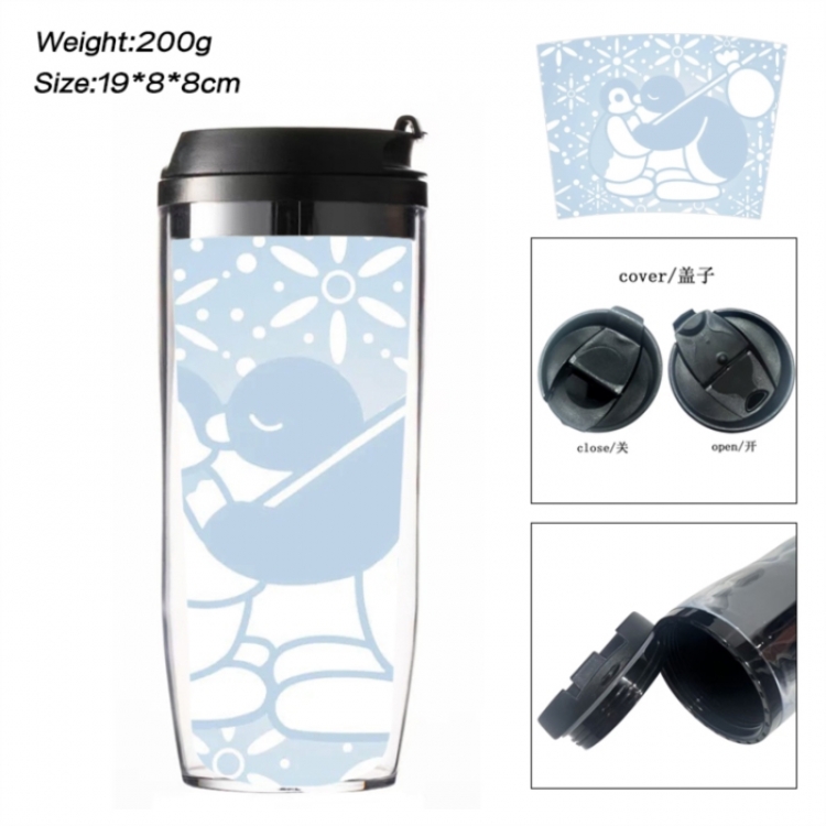 Pingu Anime double-layer insulated water bottle and cup 350ML