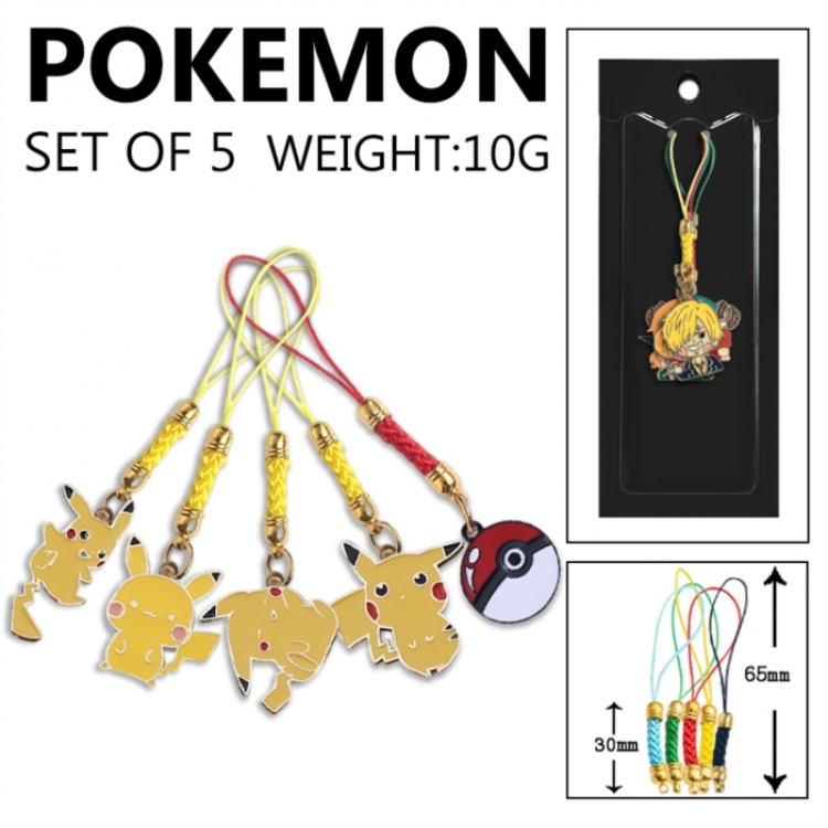 Pokemon Anime peripheral color drip alloy pendant set a set of 5