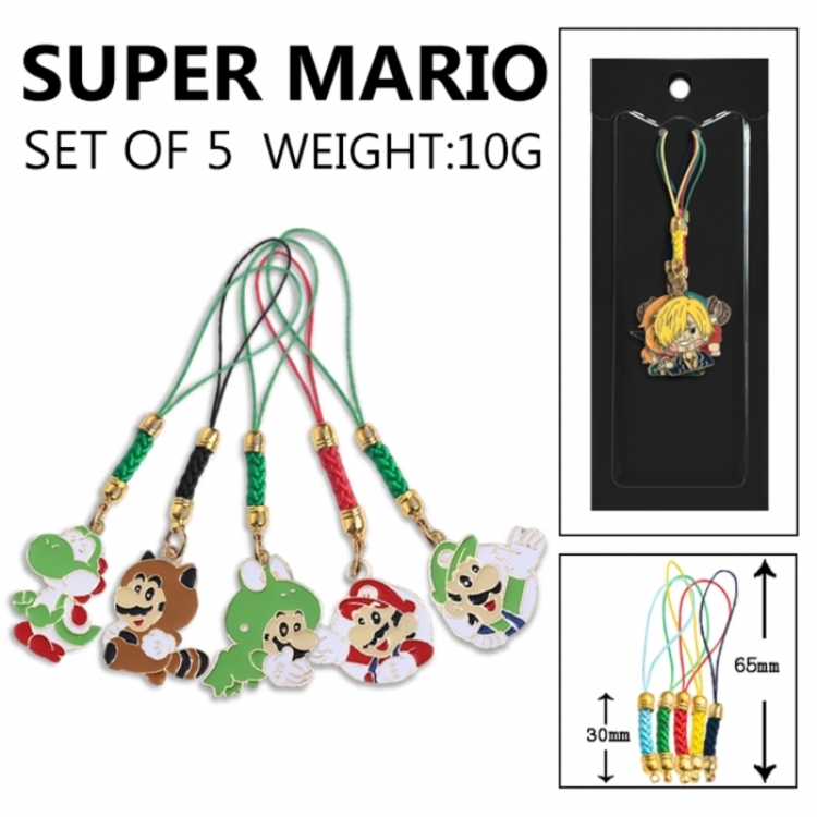 Super Mario Anime peripheral color drip alloy pendant set a set of 5