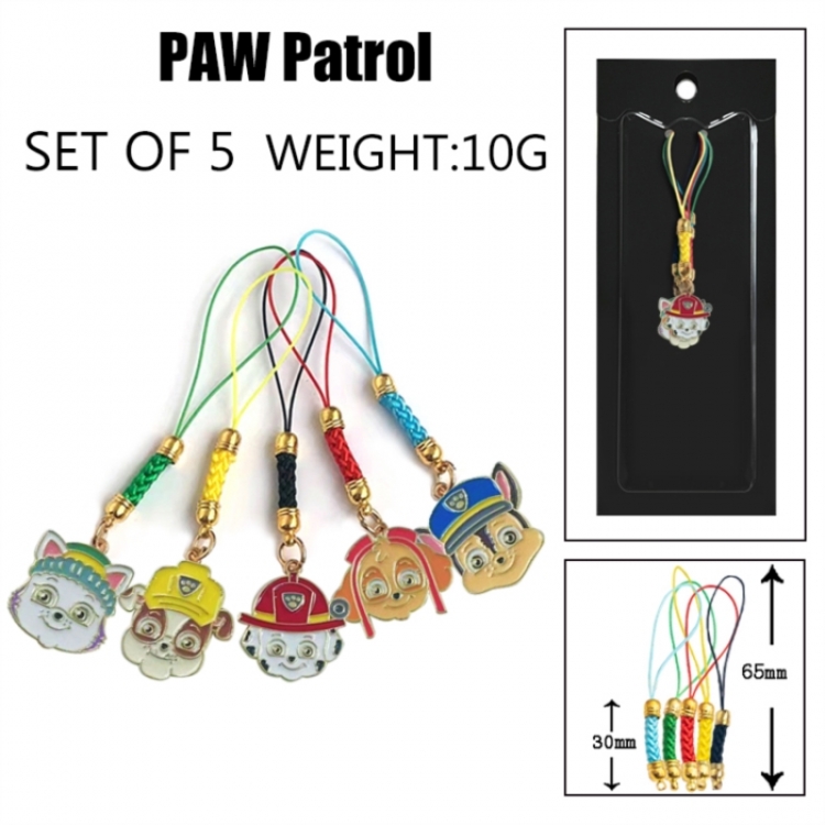 PAW Patrol Anime peripheral color drip alloy pendant set a set of 5