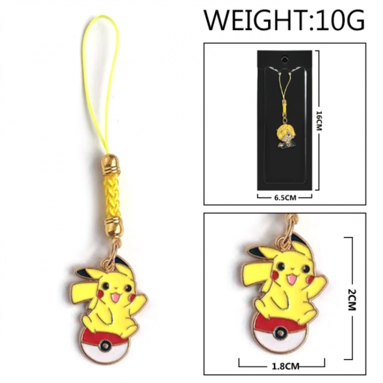 Pokemon Anime peripheral colorful drip oil alloy machine rope pendant price for 5 pcs
