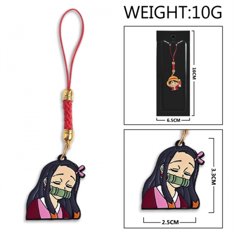 Demon Slayer Kimets Anime peripheral colorful drip oil alloy machine rope pendant price for 5 pcs