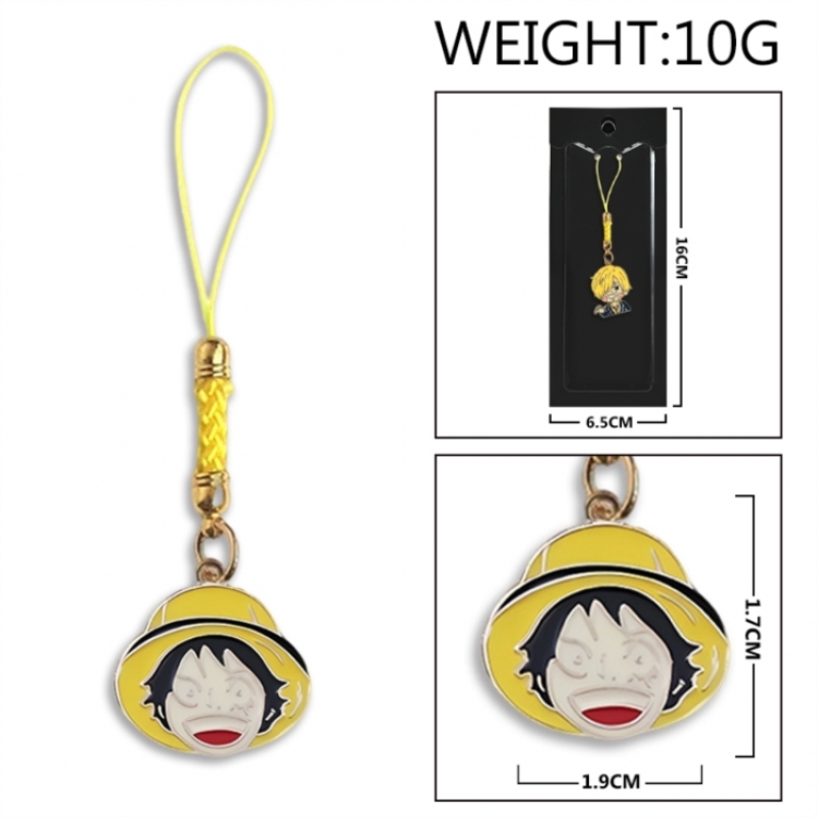 One Piece Anime peripheral colorful drip oil alloy machine rope pendant price for 5 pcs